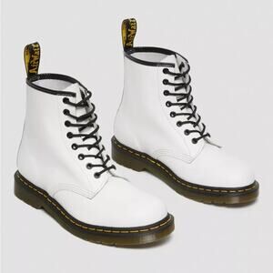 Dr. Martens White 1460 SMOOTH LEATHER LACE UP BOOTS
